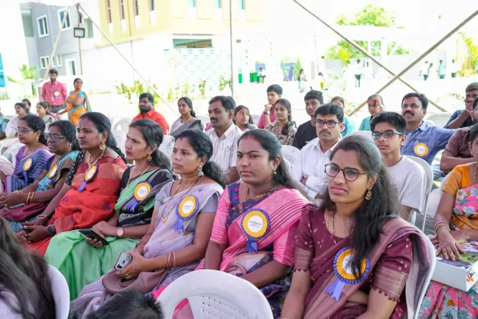 Guests and parents at a campus event