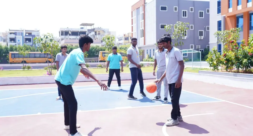 Basketball on the campus court