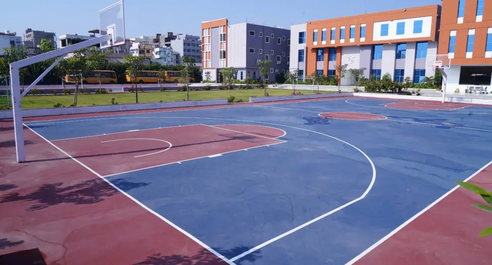 Courts and campus buildings