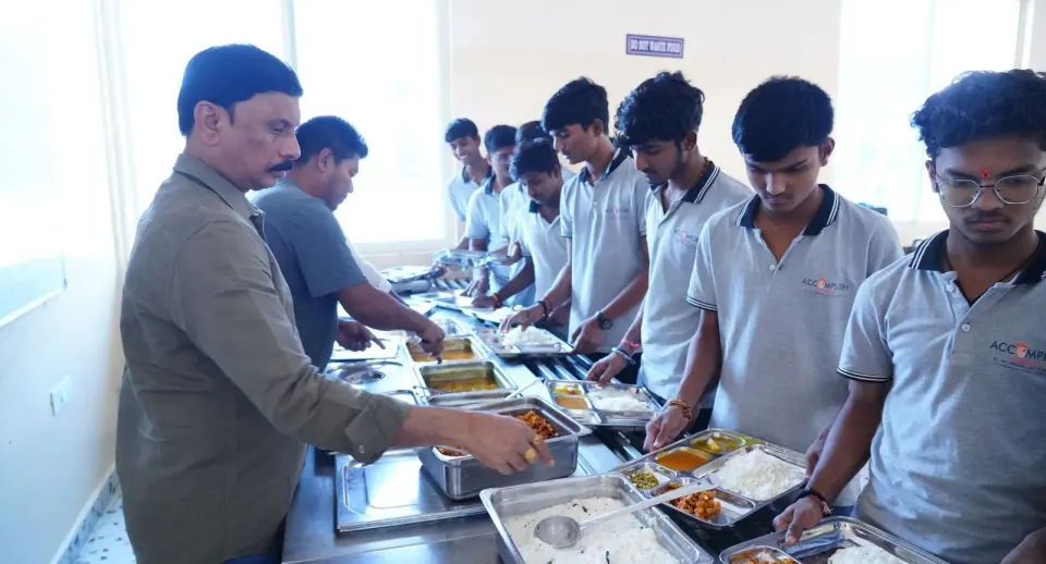Students at the dining counter