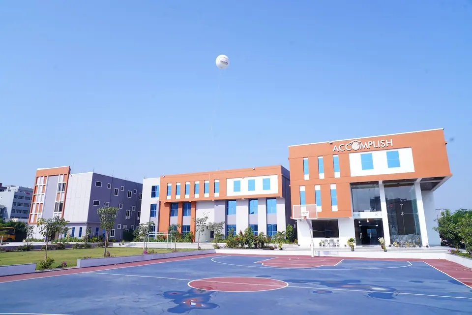 The campus courtyard and academic blocks on a sunny day