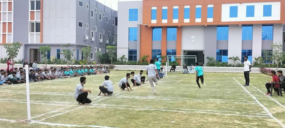 A game of kho-kho on the sports field